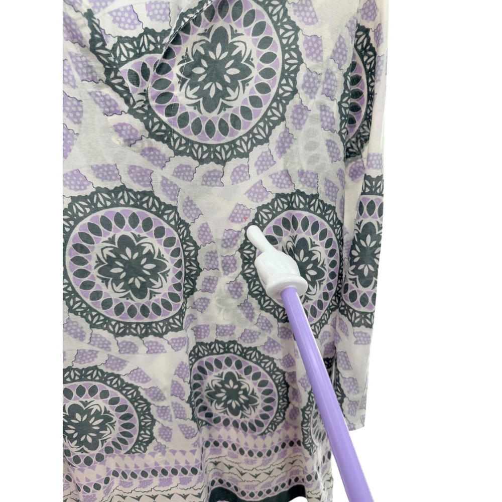 Calypso St Barth Womens Purple Medallion Print Cotton Tunic Top Size S Boho - Picture 3 of 8